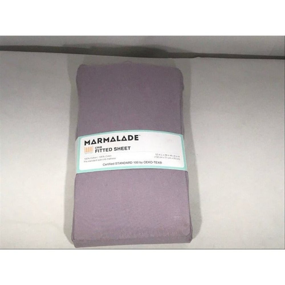 Marmalade Woven Cotton Fitted Crib Sheet in Lavender